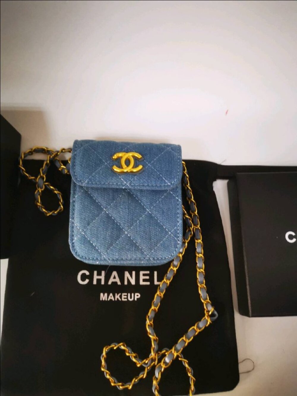 Pre-owned CHANEL Women's Fashion Mini Denim Chain Crossbody Shoulder Bag